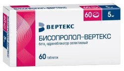 Бисопролол-Вертекс, табл. п/о пленочной 5 мг №60